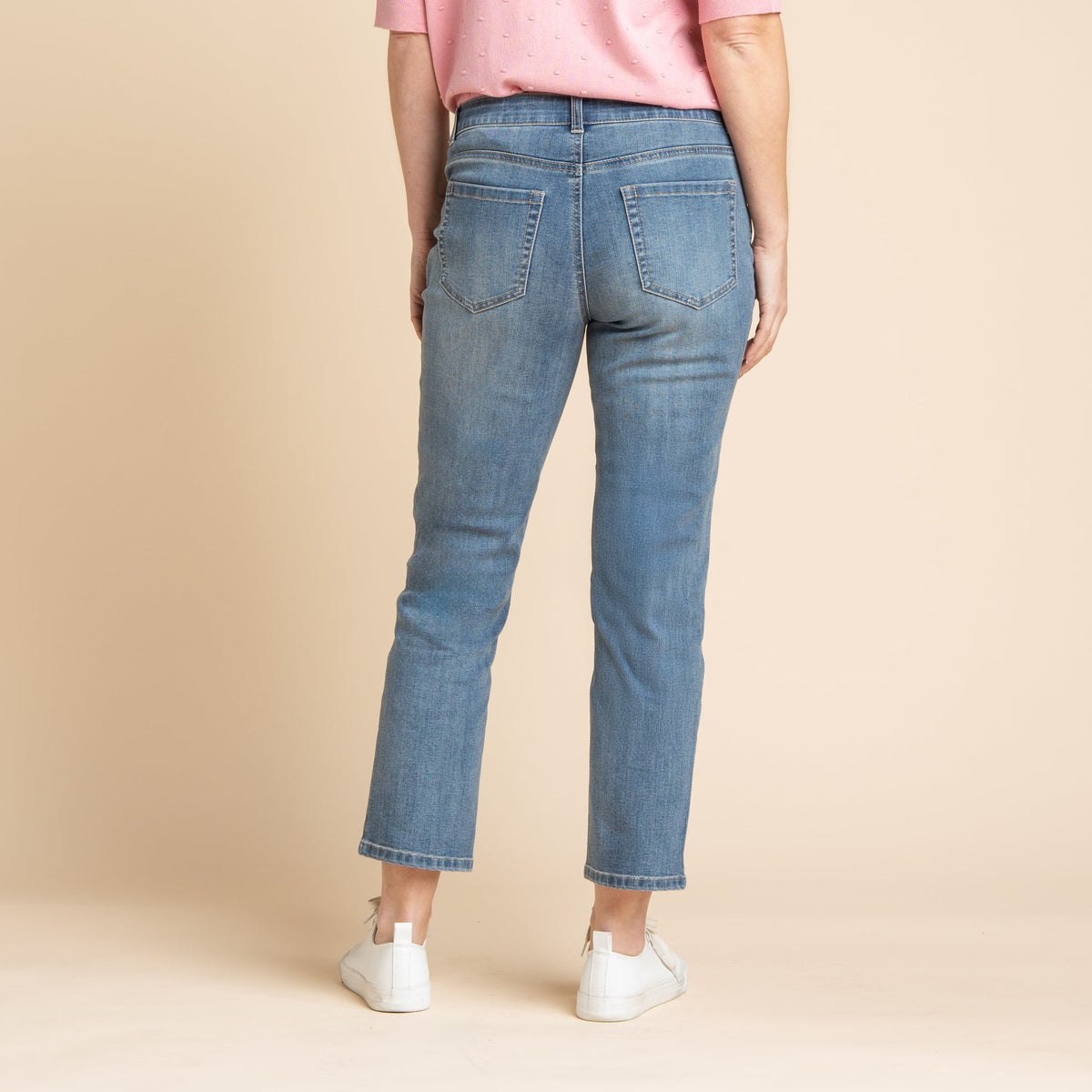Shaped Fit Braided Pocket Detail Ankle Jean