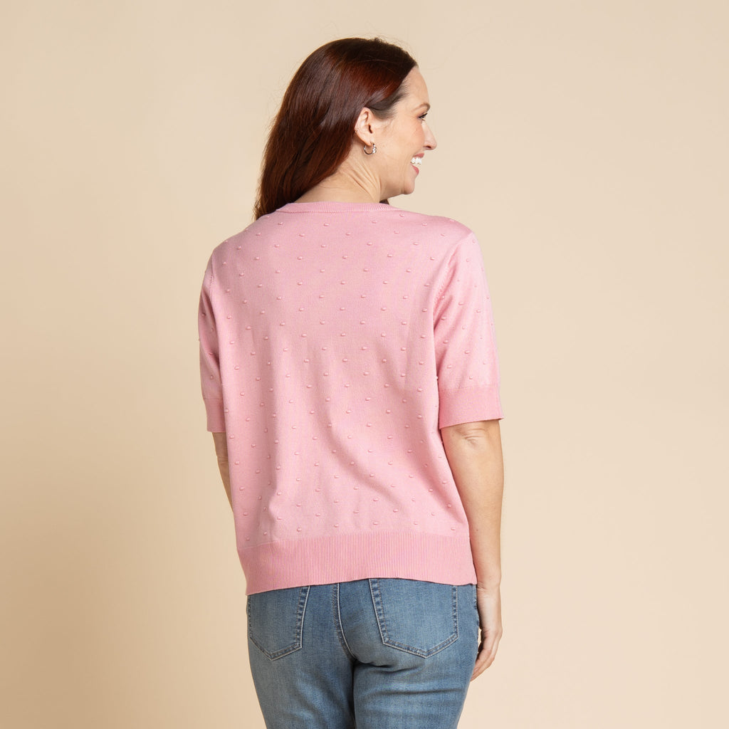 Swiss Dot Button Front Cardigan