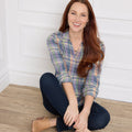 Plaid Y Neck Popover Shirt