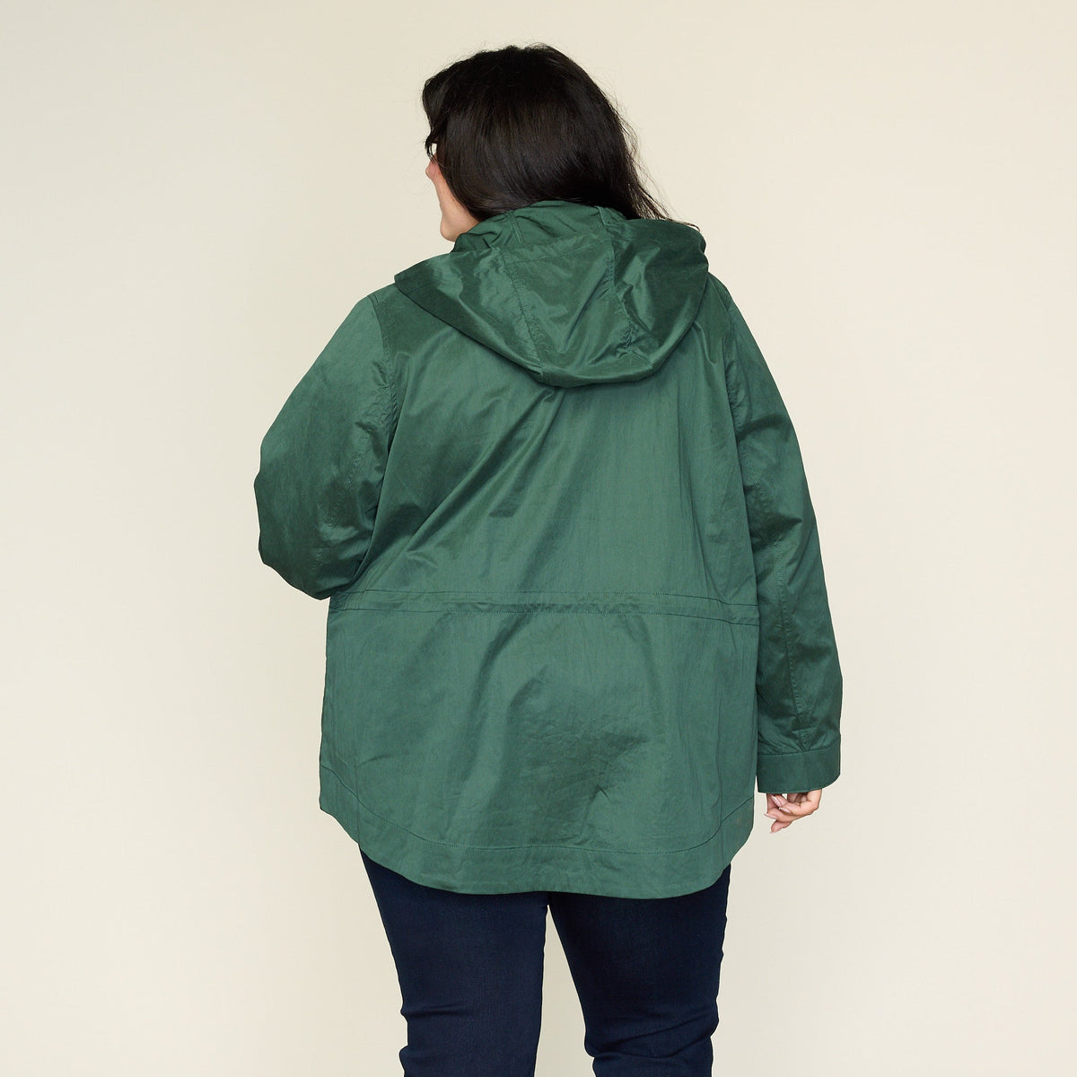 Relaxed Restyled Zip Front Hooded Rain Jacket