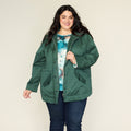 Relaxed Restyled Zip Front Hooded Rain Jacket