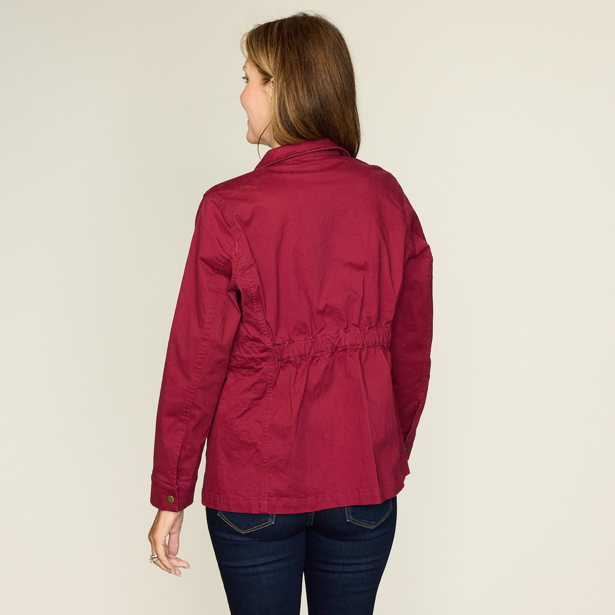 Tibetan Red Stretch Twill Anorak Jacket