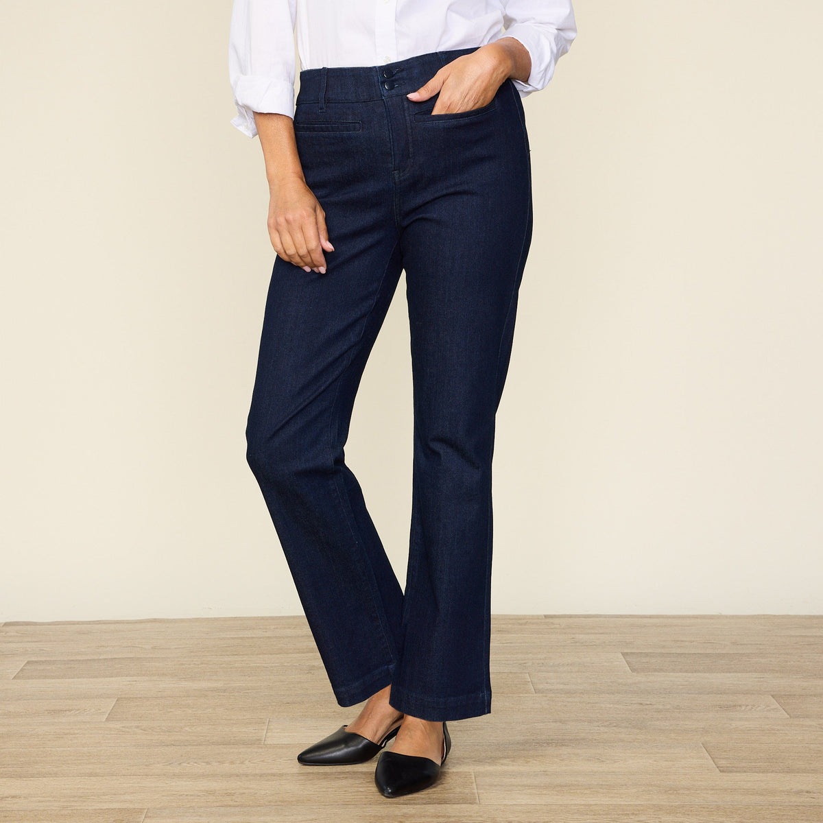 Signature Slimming Relaxed Fit Denim Trouser