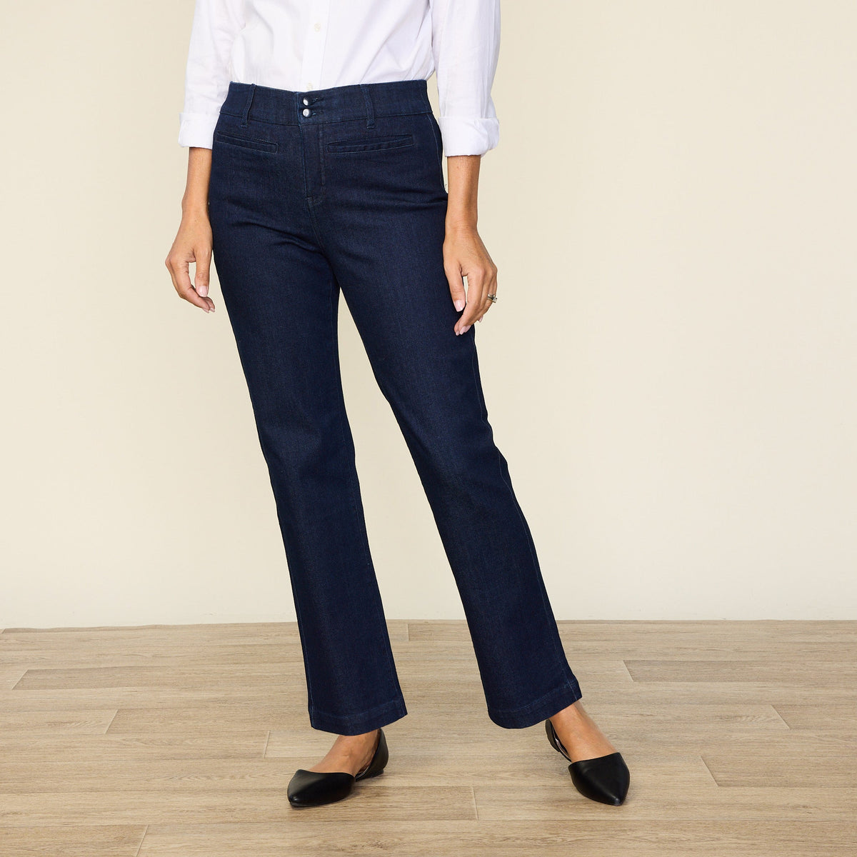 Signature Slimming Relaxed Fit Denim Trouser