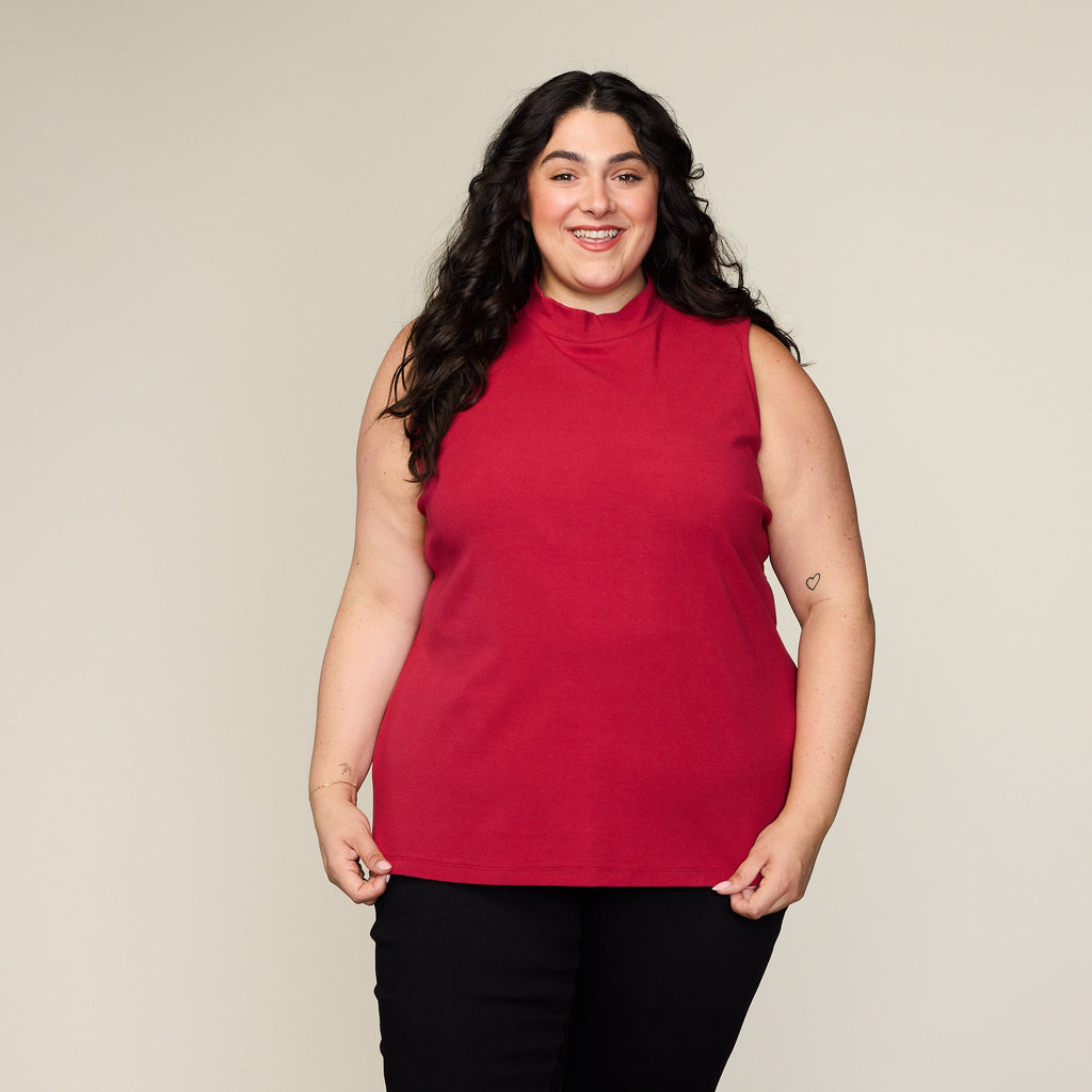 Sleeveless Mock Neck Perfect Tank
