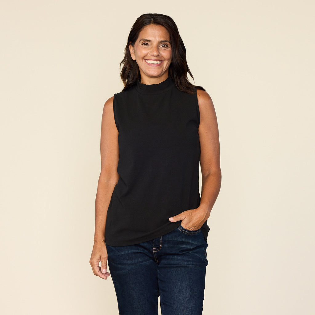 Sleeveless Mock Neck Perfect Tank