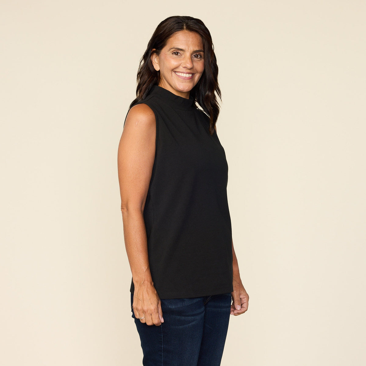 Sleeveless Mock Neck Perfect Tank