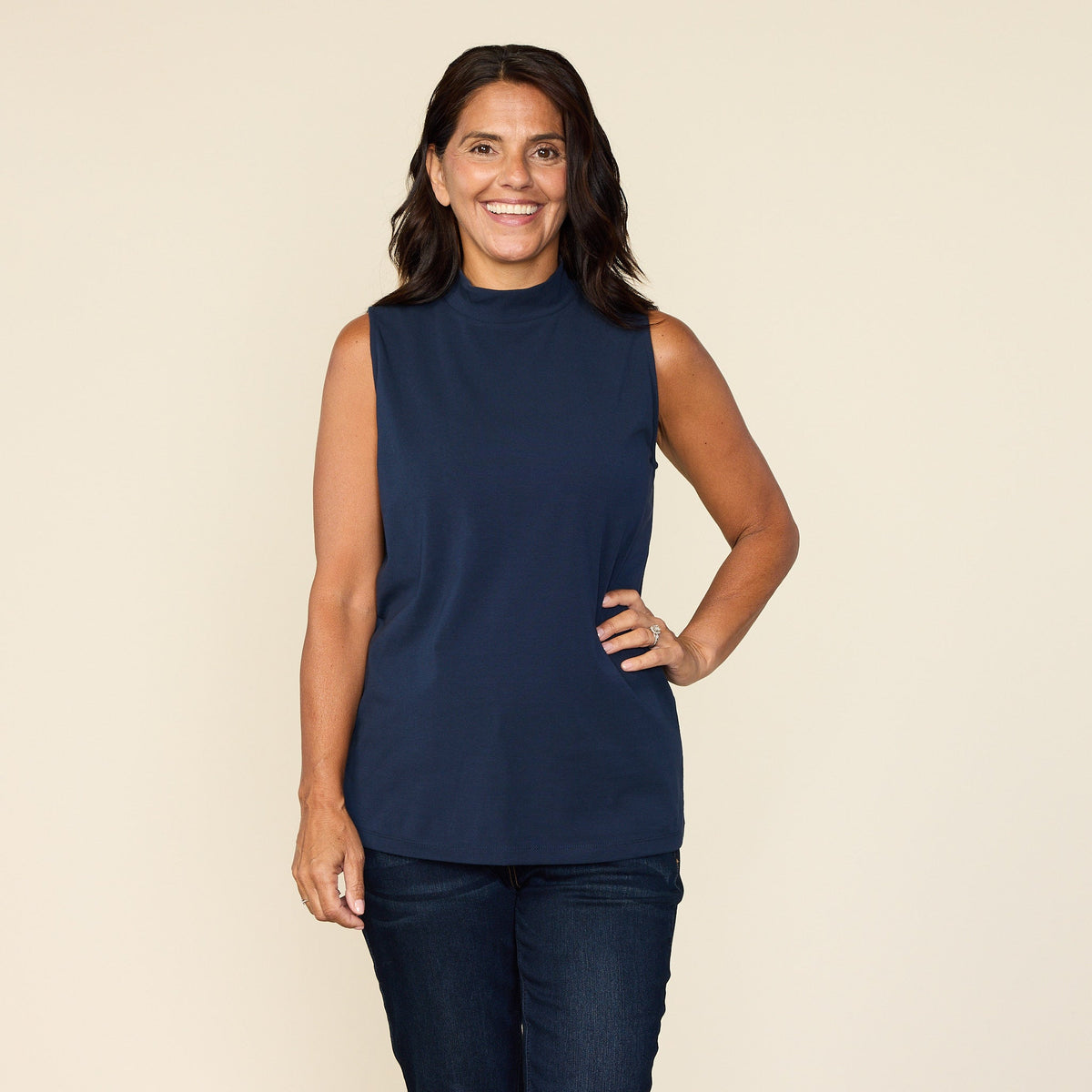 Sleeveless Mock Neck Perfect Tank