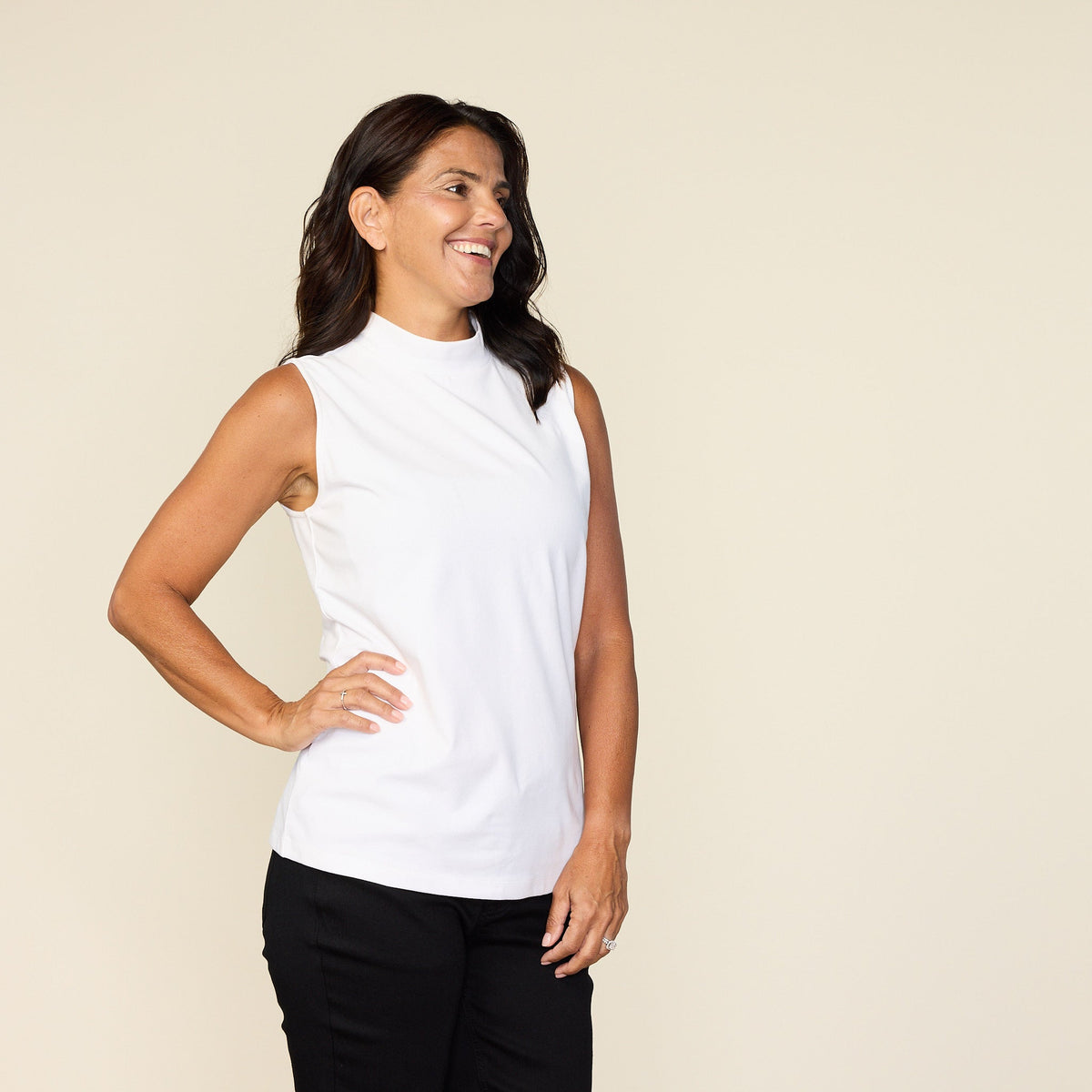 Sleeveless Mock Neck Perfect Tank