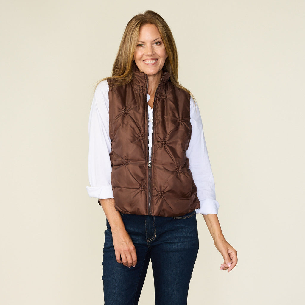 Quilted Zip Front Puffer Vest
