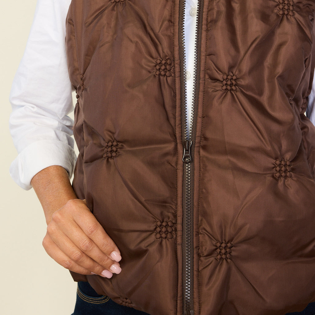 Quilted Zip Front Puffer Vest