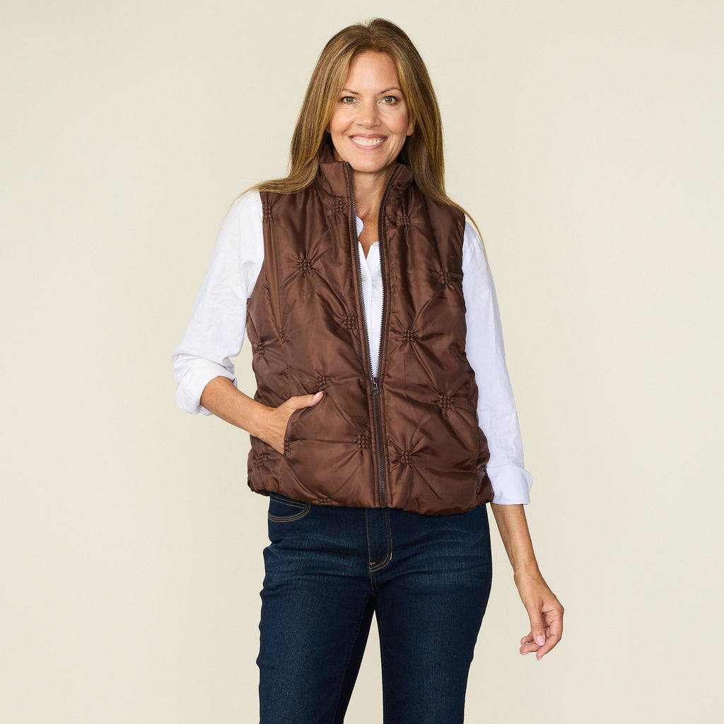 Quilted Zip Front Puffer Vest