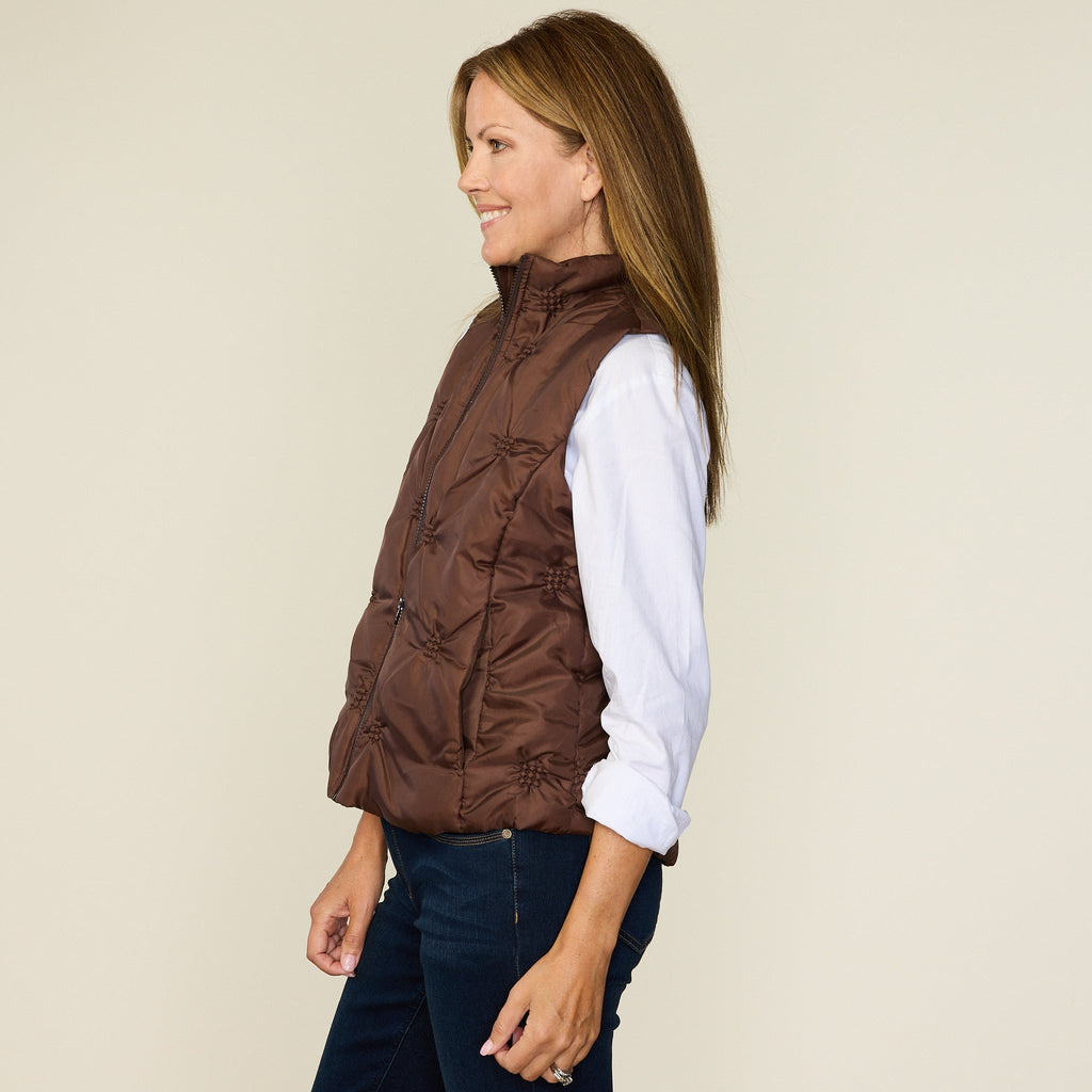 Quilted Zip Front Puffer Vest