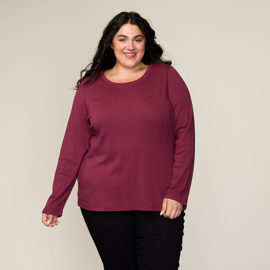 Long Sleeve Jewel Neck Perfect Tee