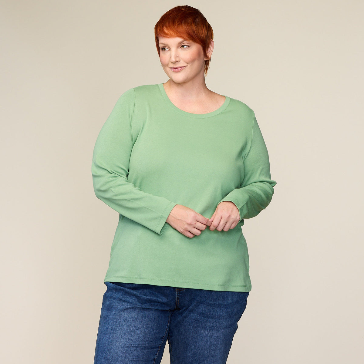 Long Sleeve Jewel Neck Perfect Tee
