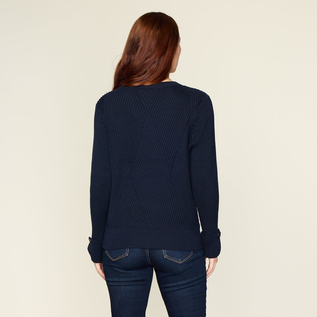 Diamond Stitch Button Detail Sweater
