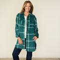 Windowpane Plaid Longline Shacket