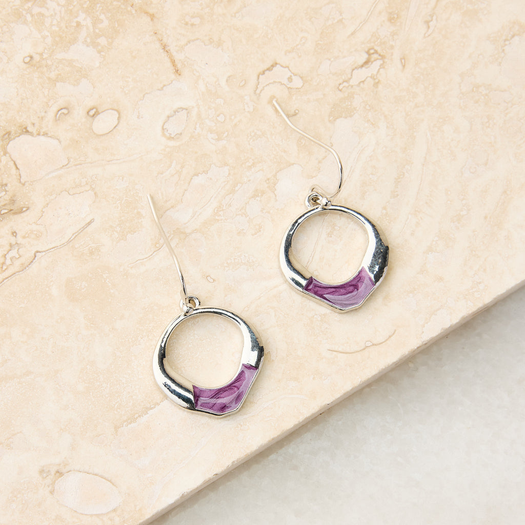 Enamel Drop Fish Hook Earrings