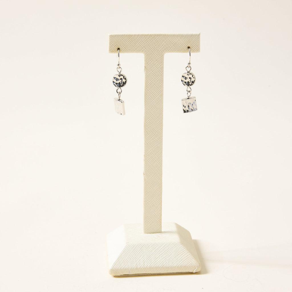 Metal Hammered Drop Earrings