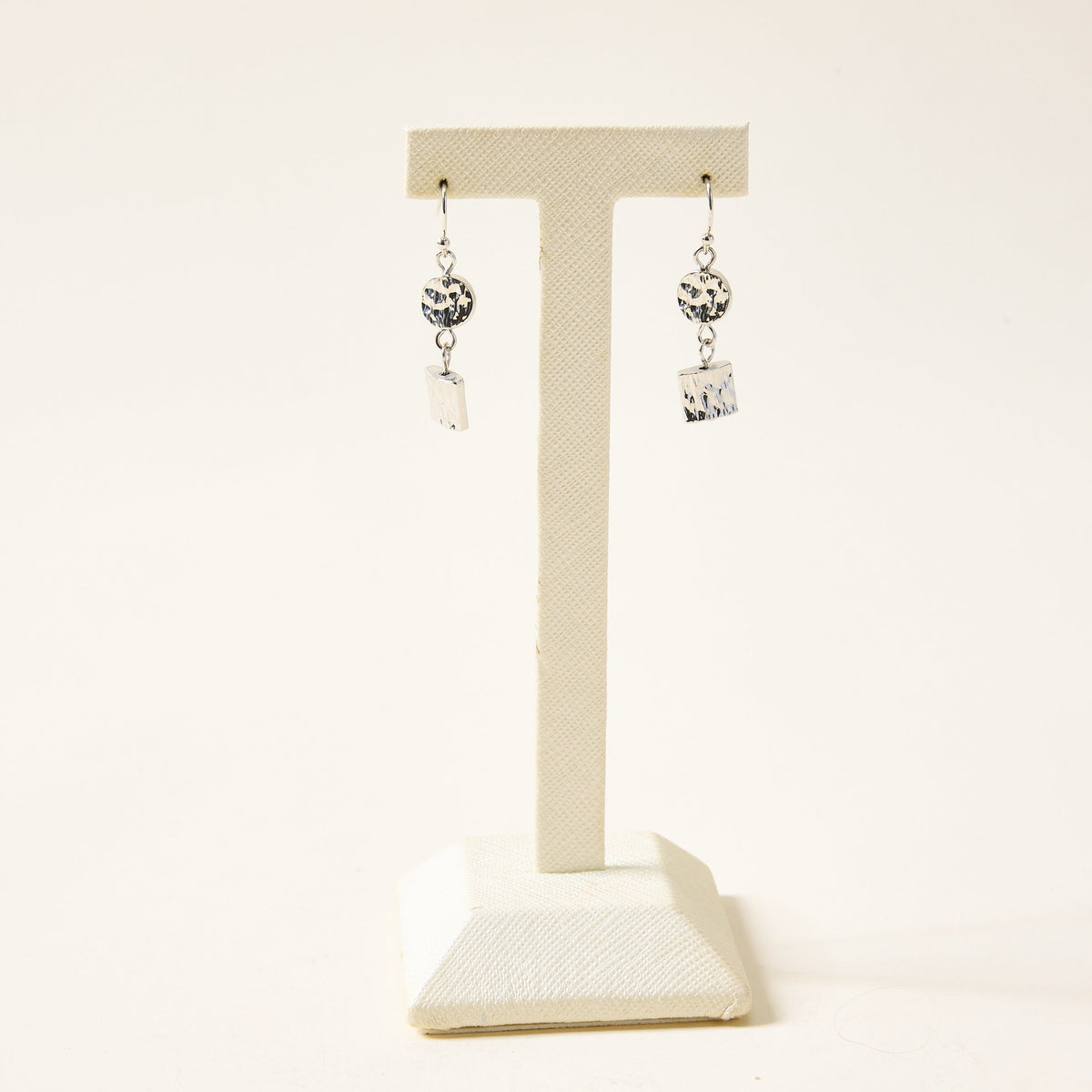 Metal Hammered Drop Earrings
