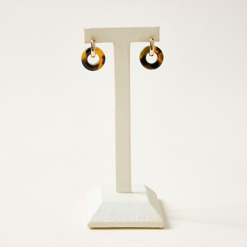 Dainty Tortoise Post Back Drop Earrings