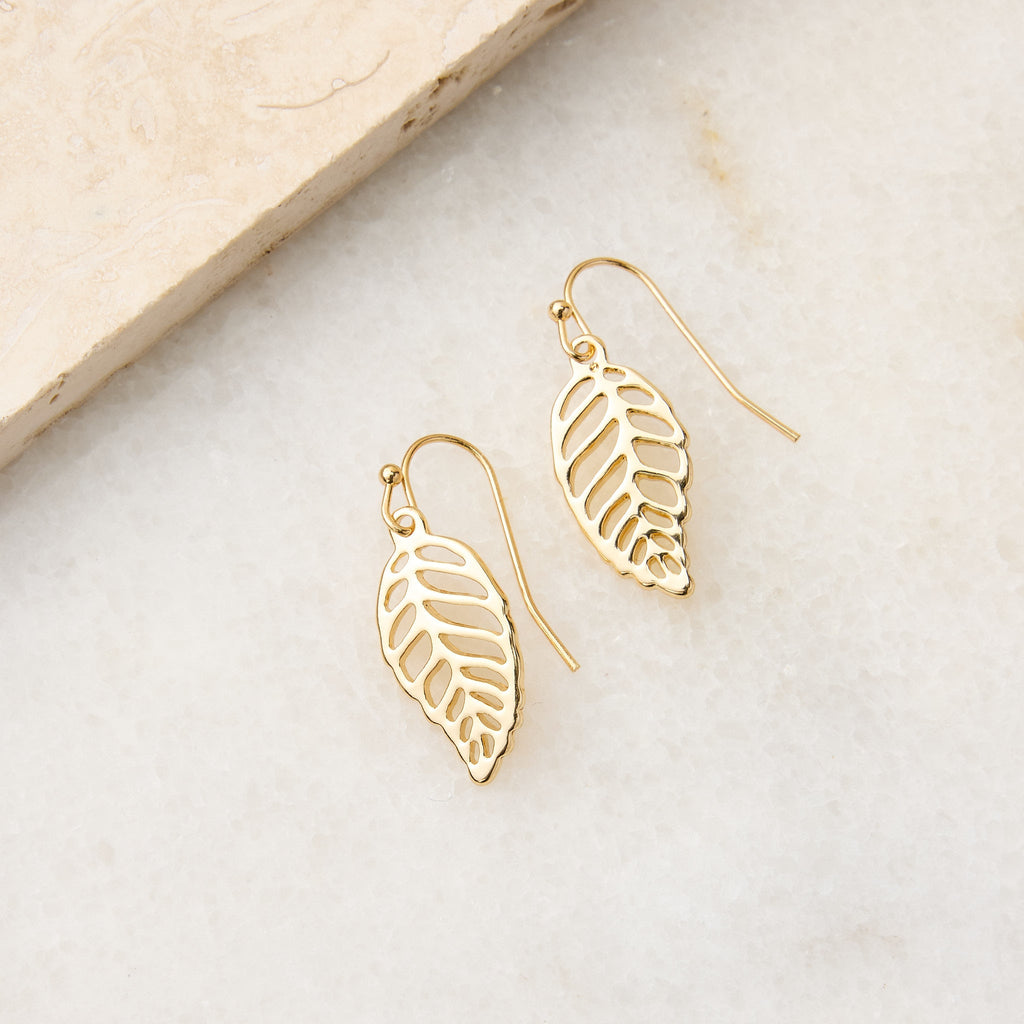 Leaf Fishhook Earrings