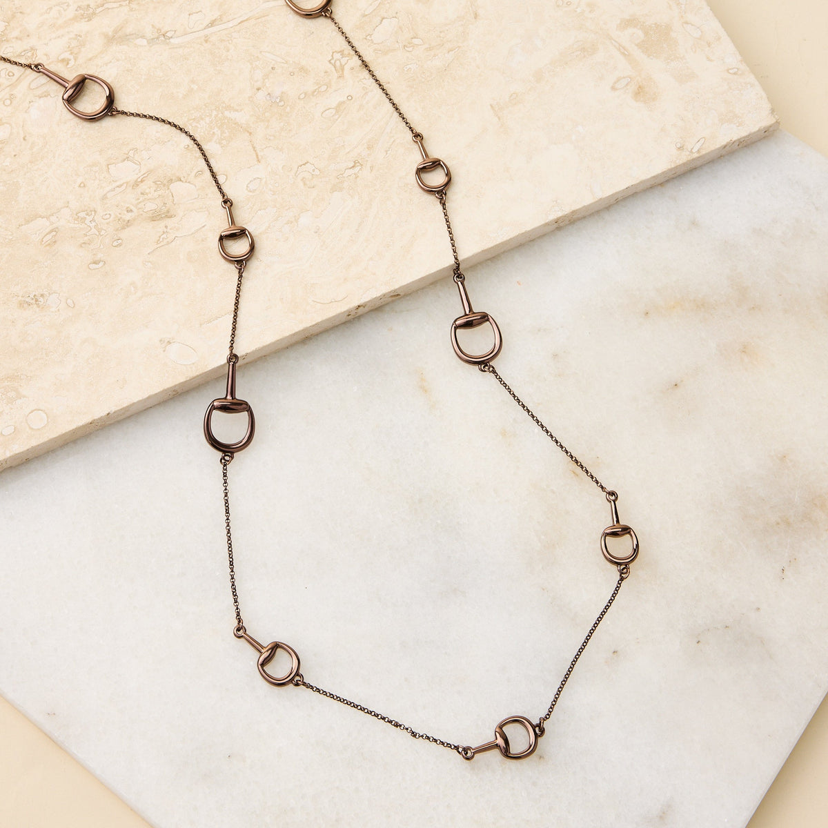 Long Horsebit Chain Necklace