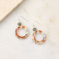 Multi Color Circle Drop Fishhook Earrings