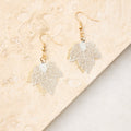 Double Metal Leaf Fishhook Earrings