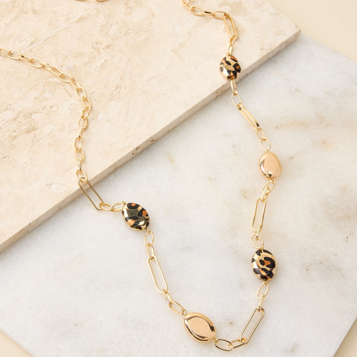 Leopard Print Long Necklace