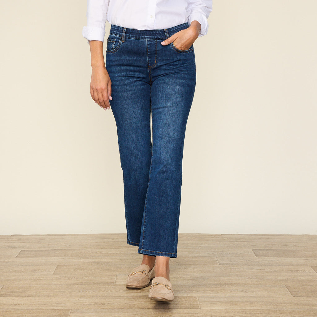 Studio Essentials Pull-On Fit Straight Ankle Jean - Dark Wash