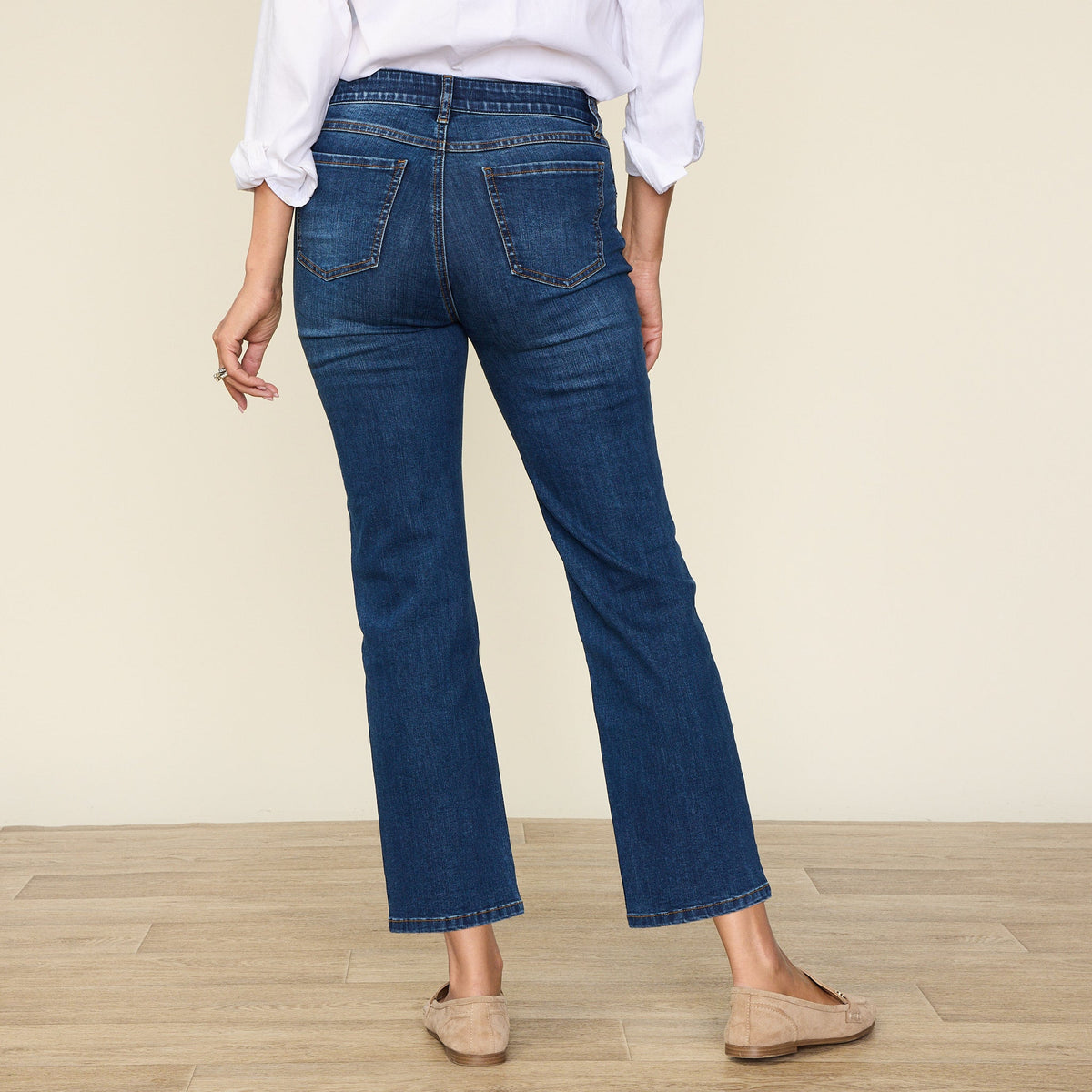 Studio Essentials Pull-On Fit Straight Ankle Jean - Dark Wash