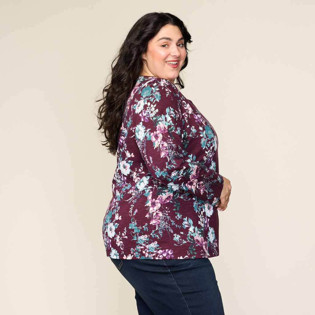Romanic Floral Print Long Sleeve Tee