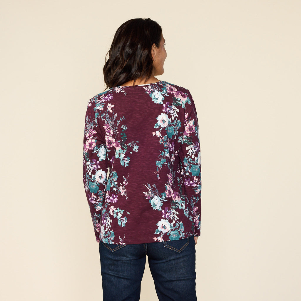 Romanic Floral Print Long Sleeve Tee
