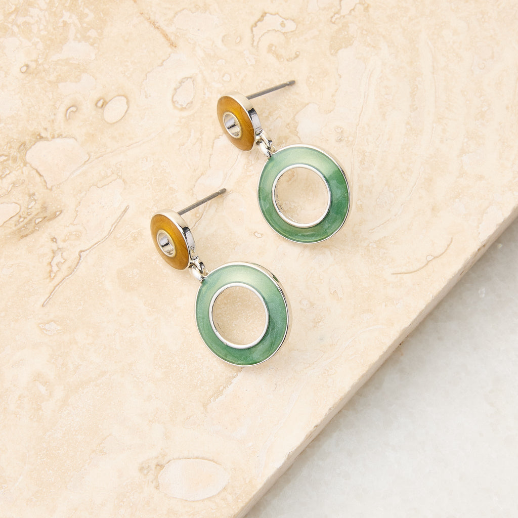 Double Circle Post Back Earrings