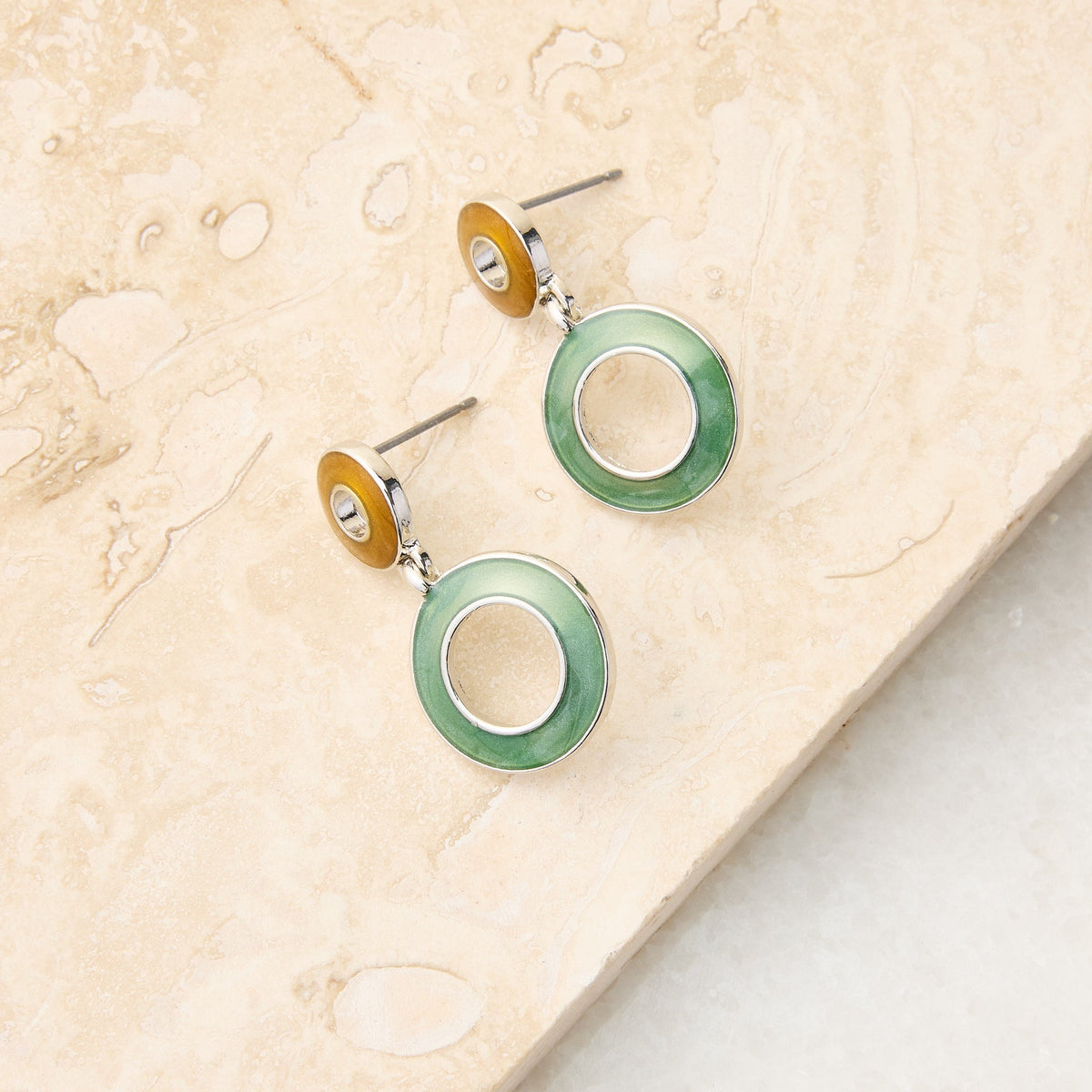 Double Circle Post Back Earrings