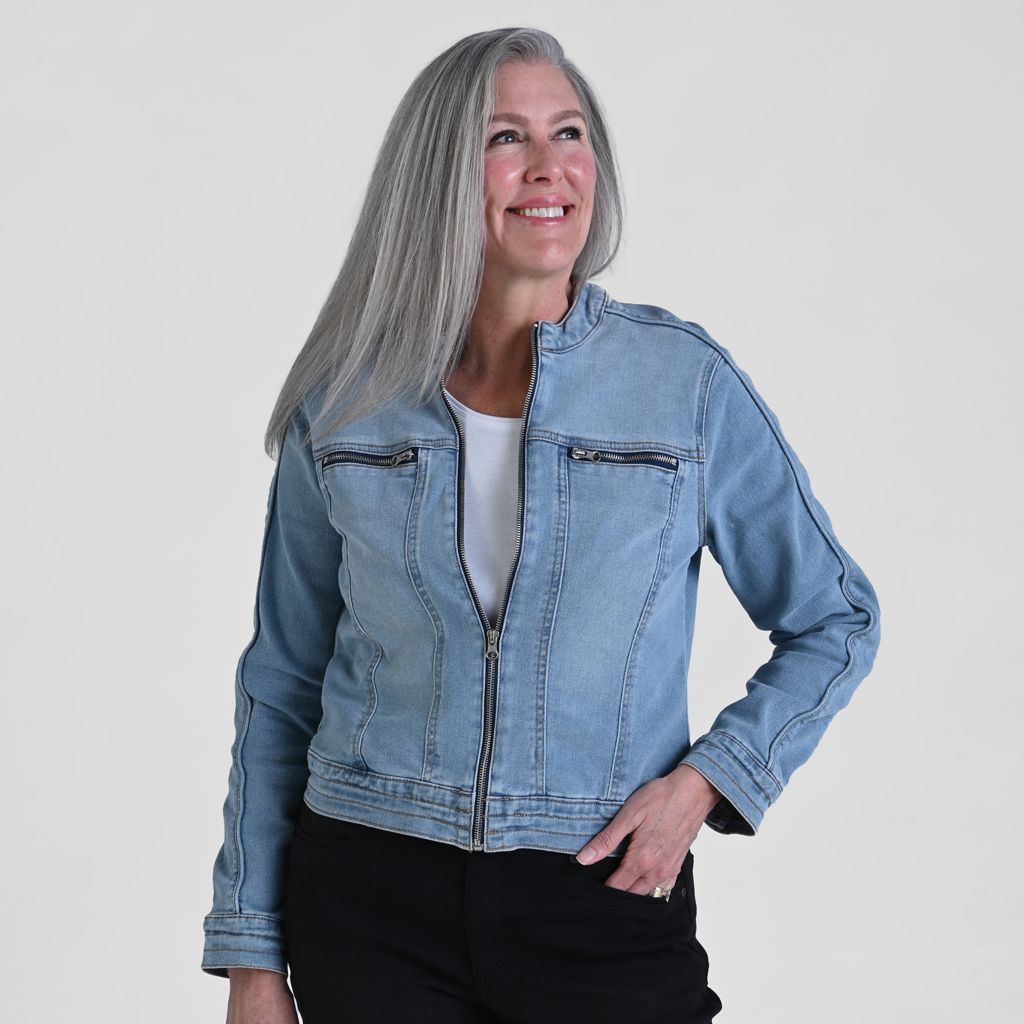 Baccini Zip Front Denim Jacket