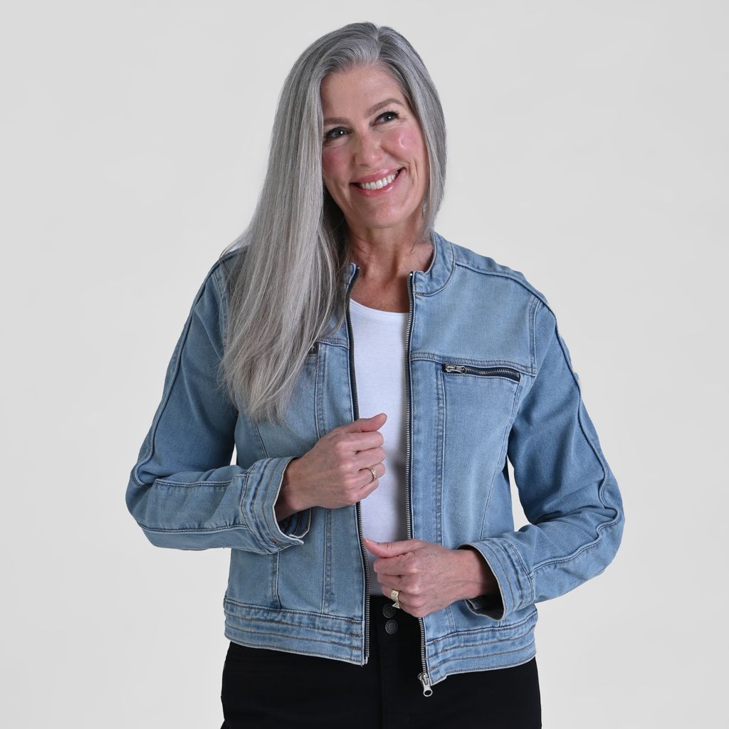 Baccini Zip Front Denim Jacket