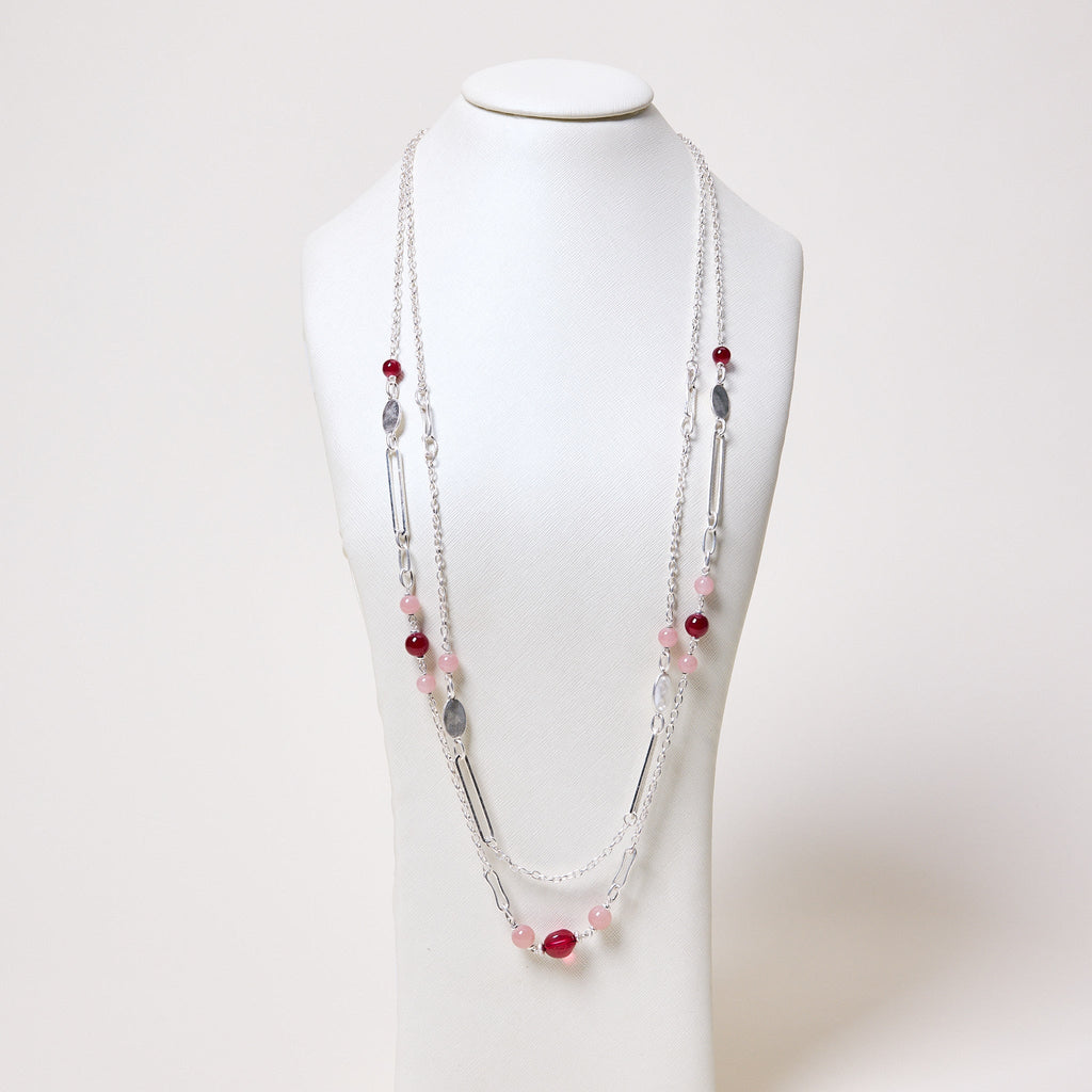 Long Beaded Chain Necklace
