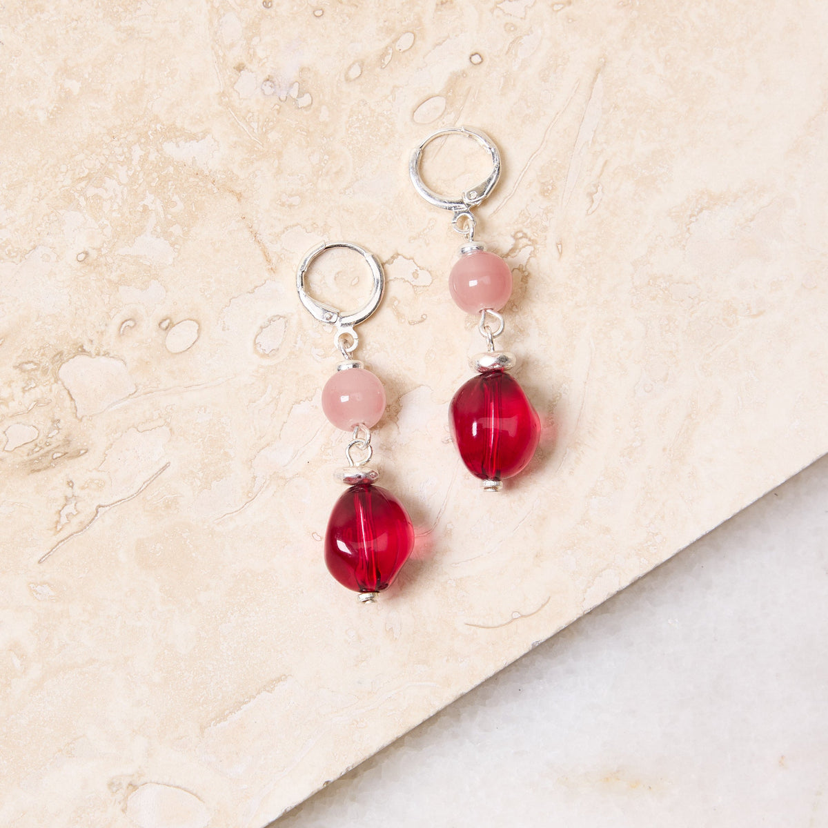 Hinged Beaded Drop Earrings