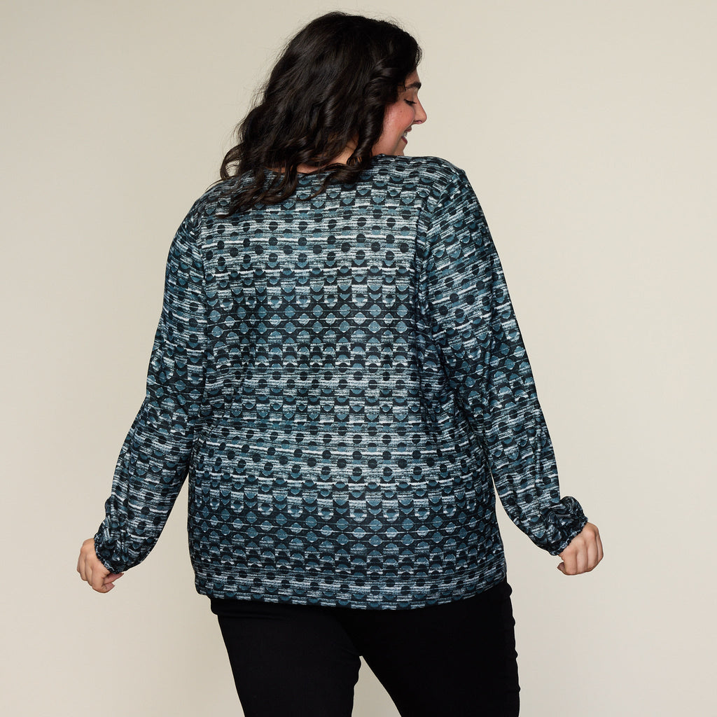Dot Print Lace Up Neckline Top