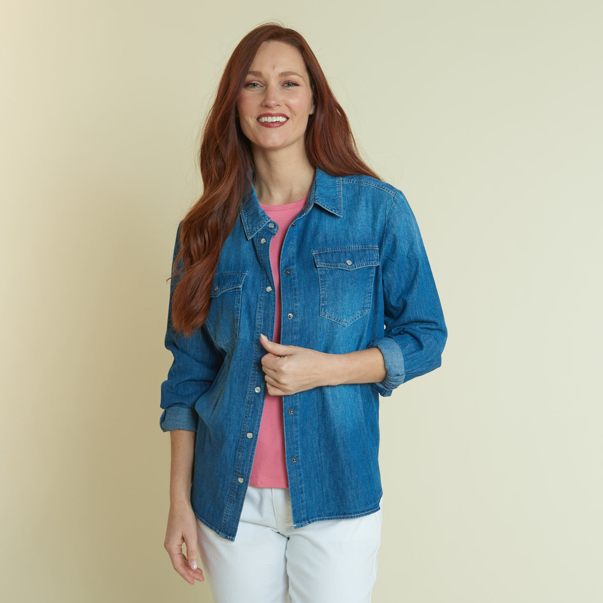 Chambray Snap Front Shirt