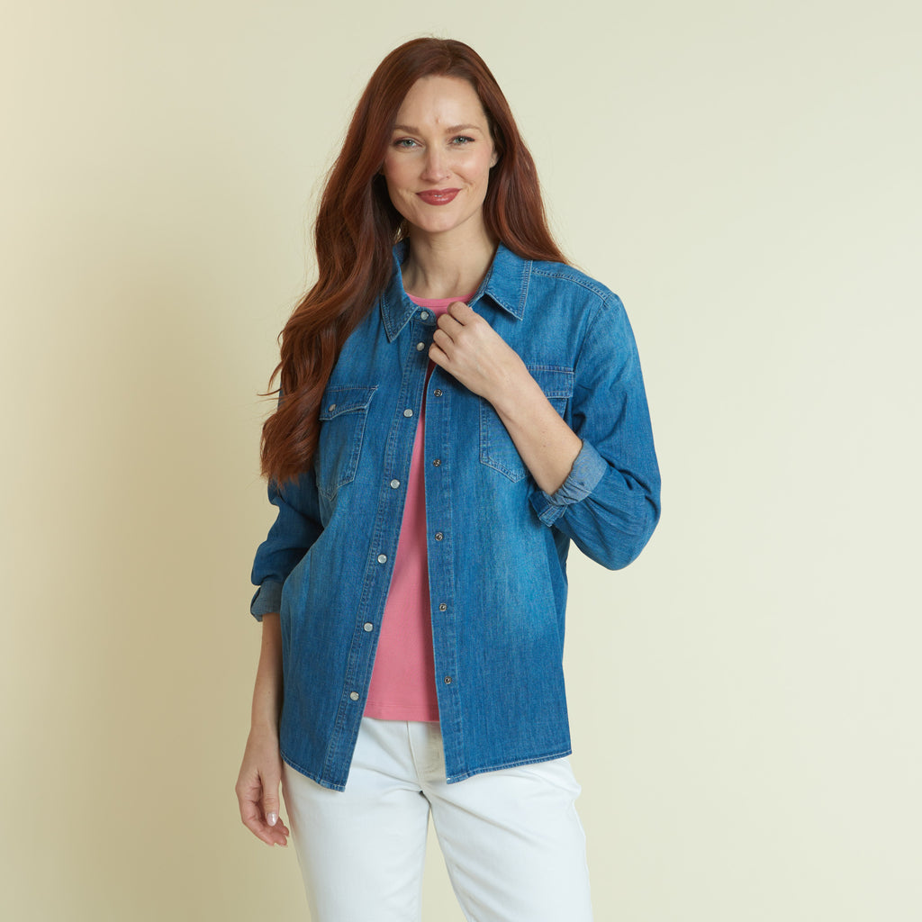 Chambray Snap Front Shirt