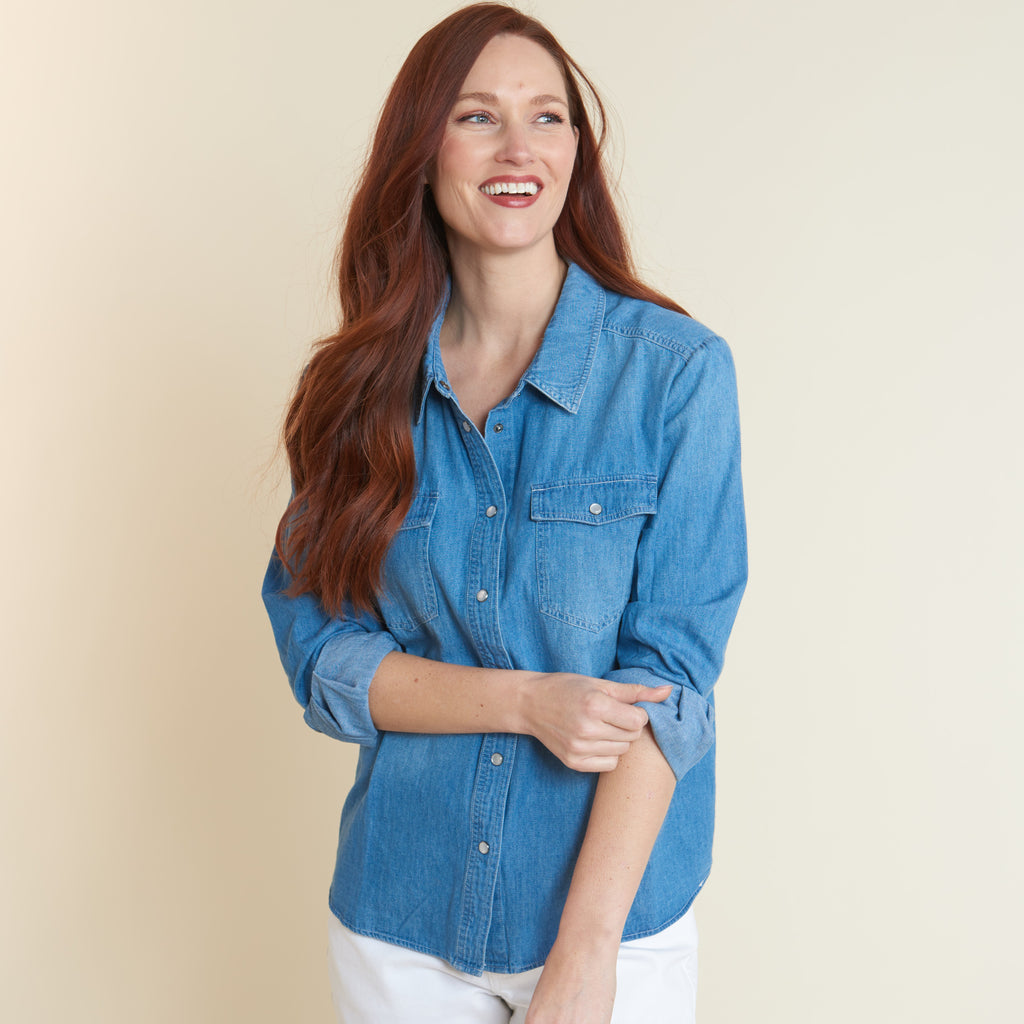 Chambray Snap Front Shirt