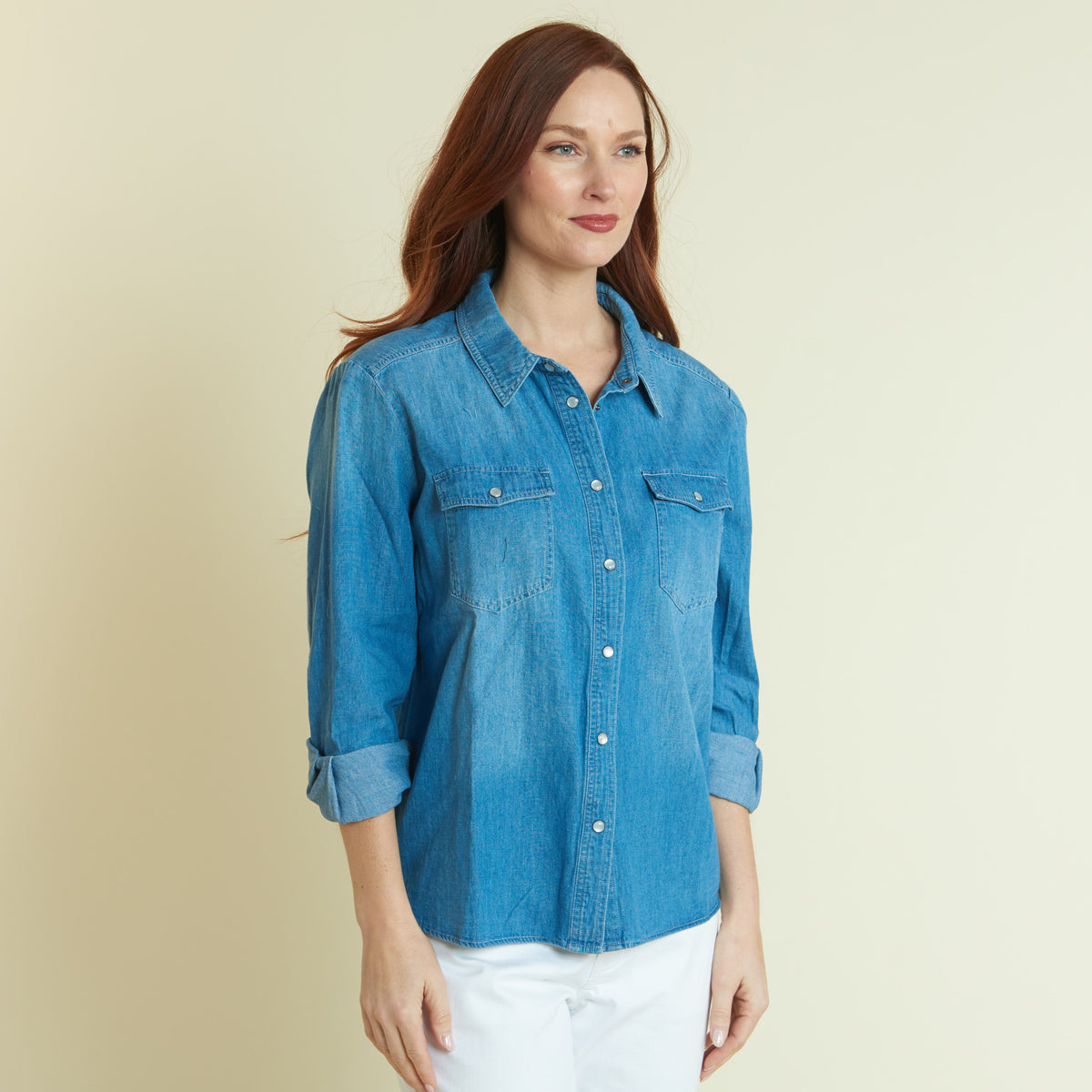 Chambray Snap Front Shirt