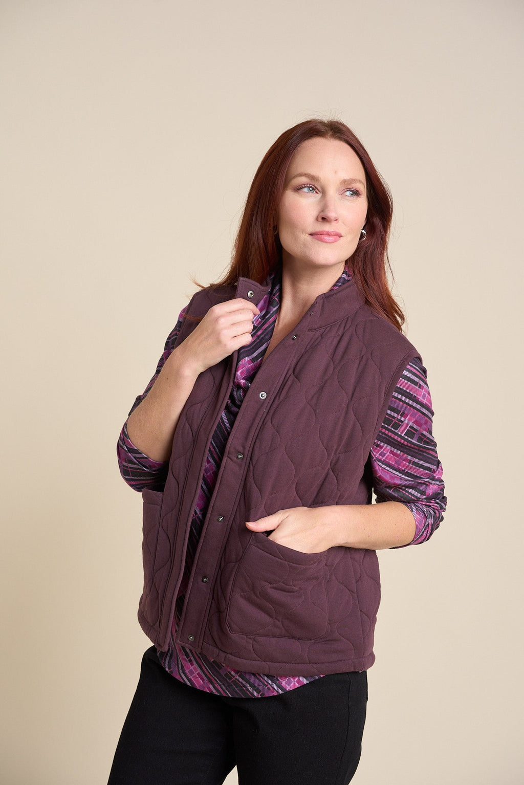 Relaxed Restyled Quilted Knit Vest