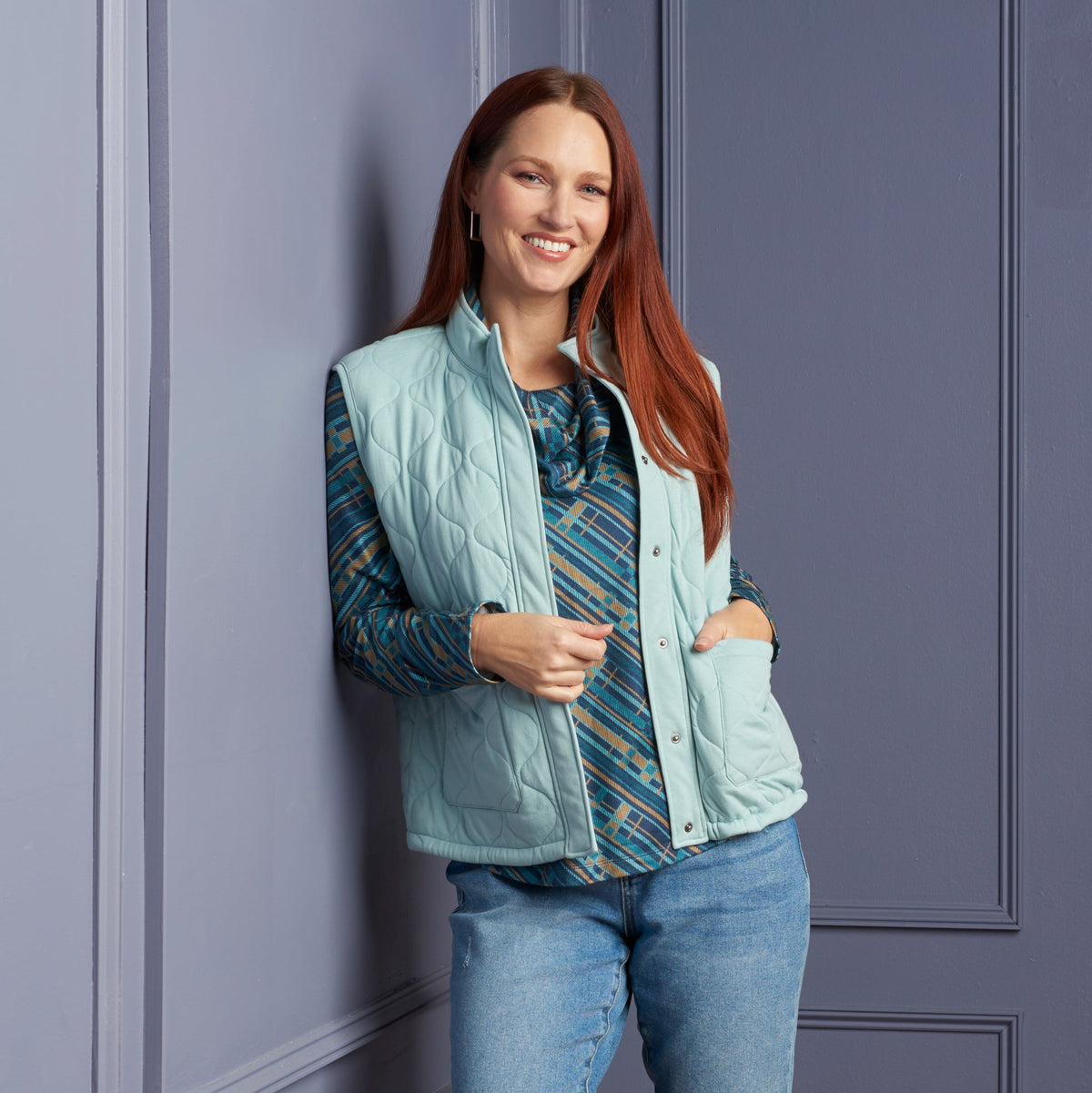 Relaxed Restyled Quilted Knit Vest