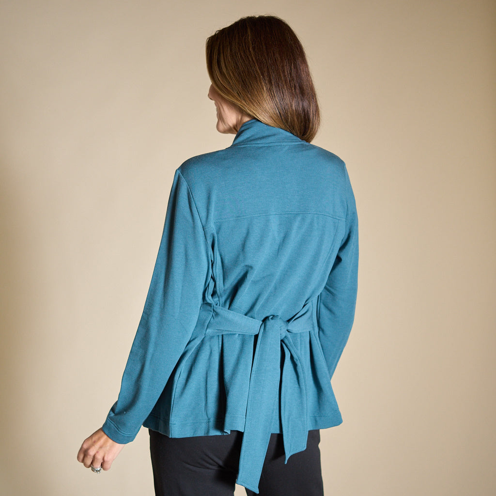 Relaxed Restyled Pleat Detail Tie Waist Jacket