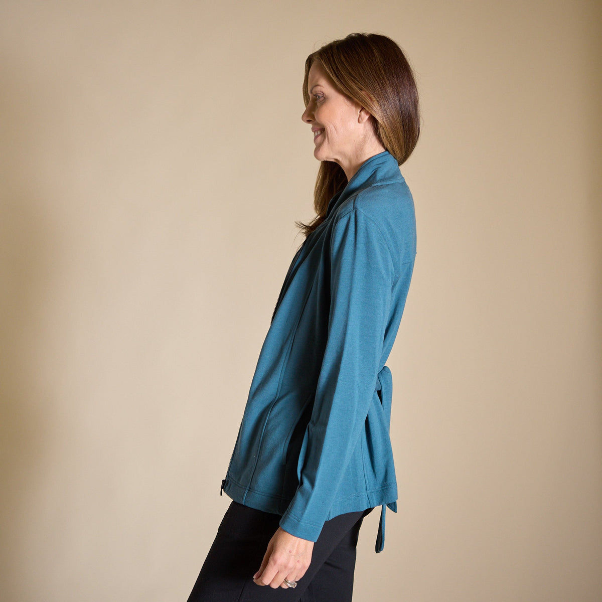 Relaxed Restyled Pleat Detail Tie Waist Jacket