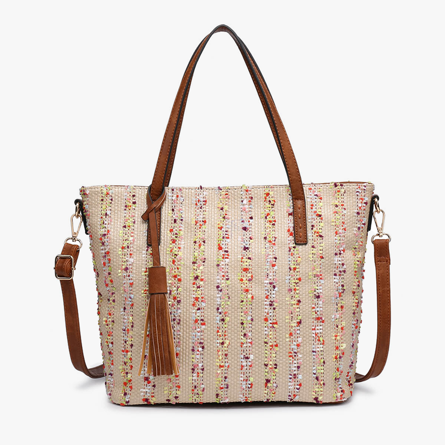 Jen & Co. August Woven Tote w/ Tassel